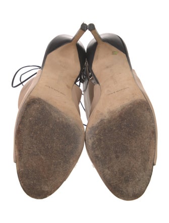 Manolo Blahnik Leather Colorblock Pattern Boots