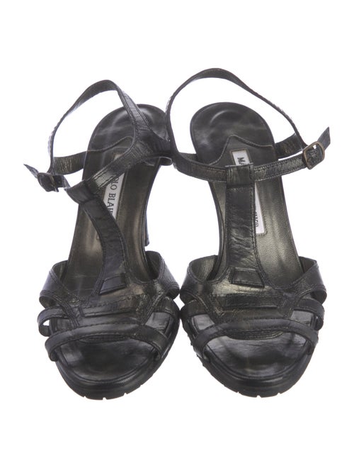 Manolo Blahnik Leather T-Strap Pumps