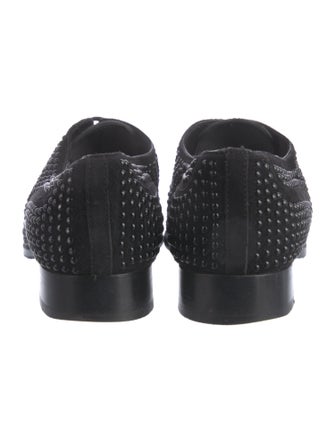 Manolo Blahnik Suede Beaded Accents Oxfords