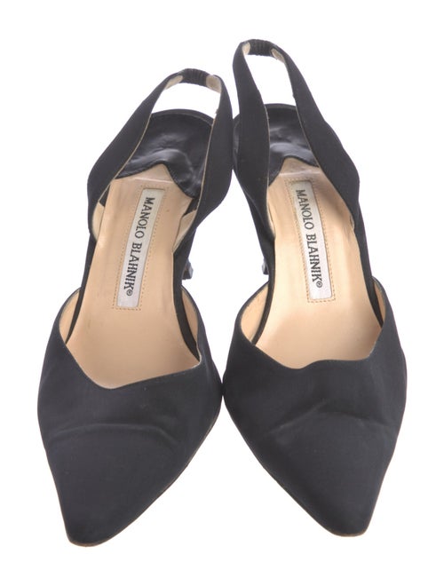 Manolo Blahnik Satin Slingback Pumps