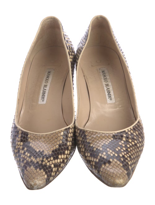 Manolo Blahnik Snakeskin Animal Print Pumps