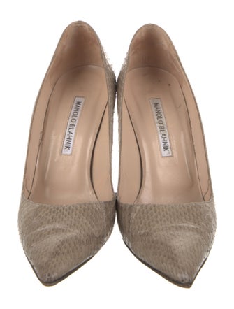 Manolo Blahnik Snakeskin Animal Print Pumps