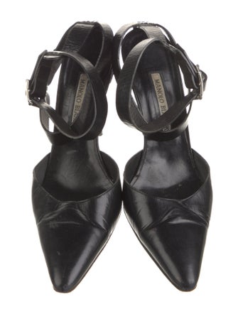 Manolo Blahnik Leather D'Orsay Pumps