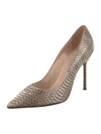 Manolo Blahnik Snakeskin Animal Print Pumps