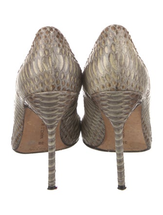Manolo Blahnik Snakeskin Animal Print Pumps