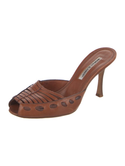 Manolo Blahnik Leather Slides