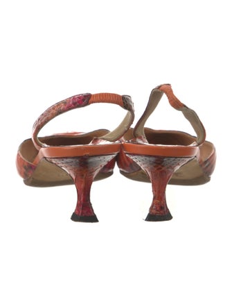 Manolo Blahnik Snakeskin Animal Print Slingback Pumps
