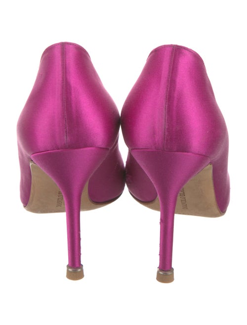 Manolo Blahnik Satin Crystal Embellishments Pumps