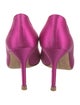 Manolo Blahnik Satin Crystal Embellishments Pumps