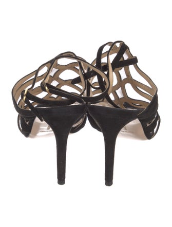 Manolo Blahnik Suede Cutout Accent Gladiator Sandals