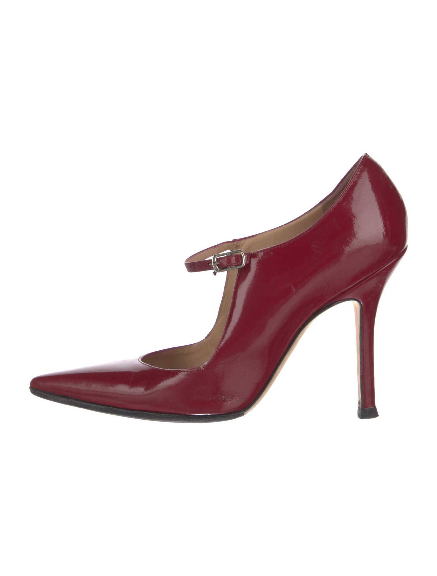 Manolo Blahnik Patent Leather Cutout Accent Pumps