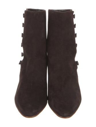 Manolo Blahnik Suede Lace-Up Boots