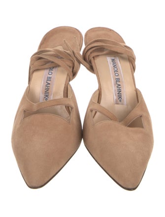 Manolo Blahnik Suede D'Orsay Pumps
