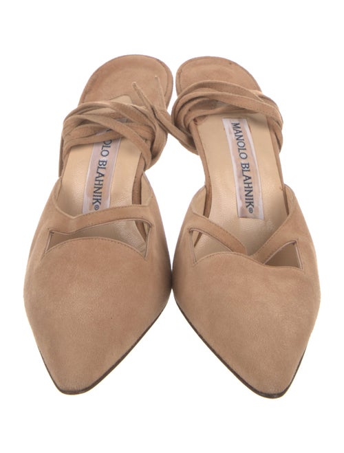 Manolo Blahnik Suede D'Orsay Pumps