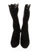 Manolo Blahnik Suede Lasercut Accents Sock Boots