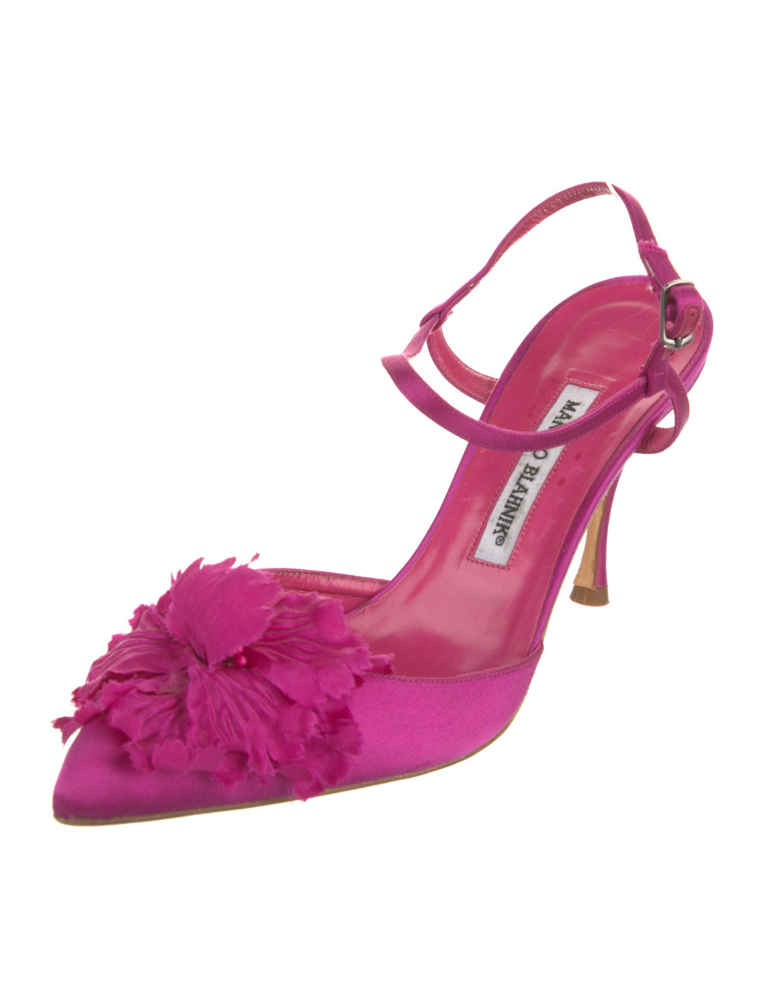 Manolo Blahnik Satin Slingback Sandals