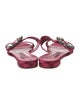 Manolo Blahnik Satin Crystal Embellishments Slides