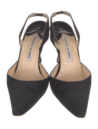 Manolo Blahnik Satin Slingback Pumps