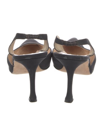 Manolo Blahnik Satin Slingback Pumps