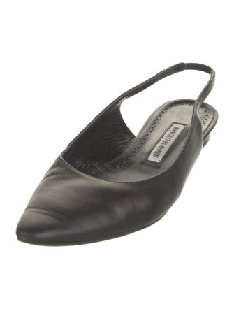 Manolo Blahnik Leather Slingback Flats