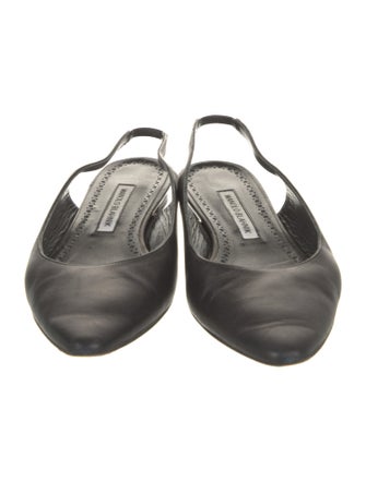 Manolo Blahnik Leather Slingback Flats