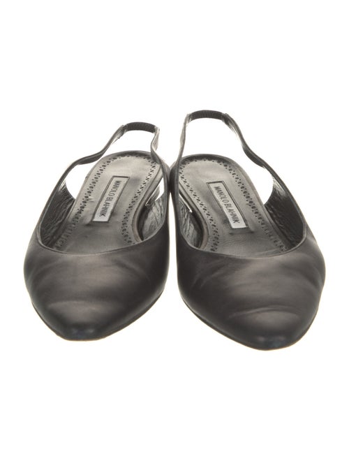 Manolo Blahnik Leather Slingback Flats