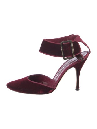 Manolo Blahnik Velvet D'Orsay Pumps