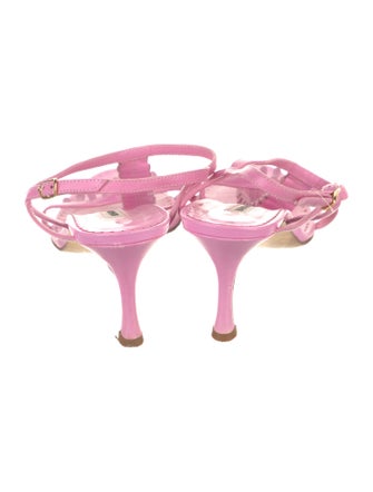 Manolo Blahnik Leather T-Strap Sandals