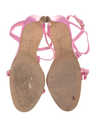 Manolo Blahnik Leather T-Strap Sandals