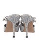 Manolo Blahnik Satin Animal Print Mules
