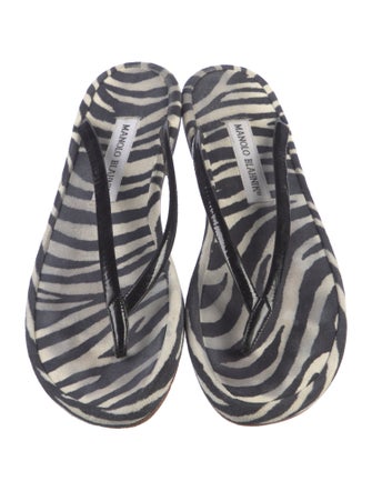 Manolo Blahnik Printed Slides