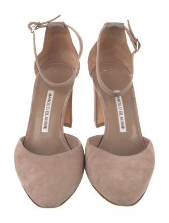 Manolo Blahnik Suede D'Orsay Pumps
