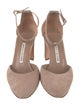 Manolo Blahnik Suede D'Orsay Pumps