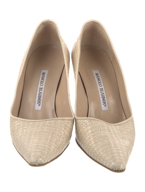 Manolo Blahnik Raffia Animal Print Pumps