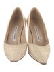 Manolo Blahnik Raffia Animal Print Pumps