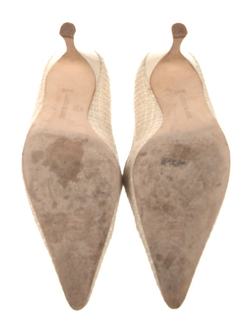 Manolo Blahnik Raffia Animal Print Pumps