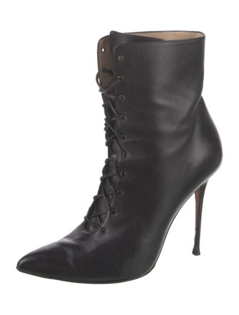 Manolo Blahnik Leather Lace-Up Boots