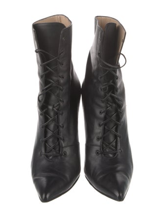 Manolo Blahnik Leather Lace-Up Boots