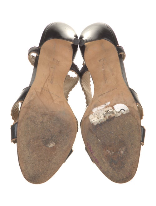 Manolo Blahnik Leather Animal Print Slingback Sandals