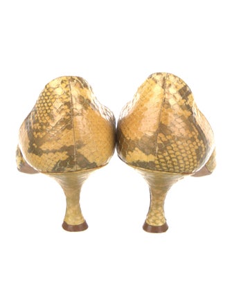 Manolo Blahnik Snakeskin Animal Print D'Orsay Pumps
