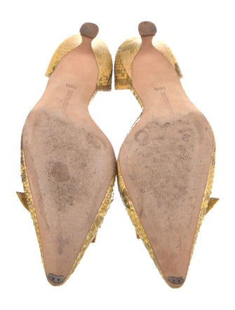Manolo Blahnik Snakeskin Animal Print D'Orsay Pumps
