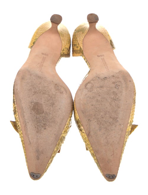 Manolo Blahnik Snakeskin Animal Print D'Orsay Pumps
