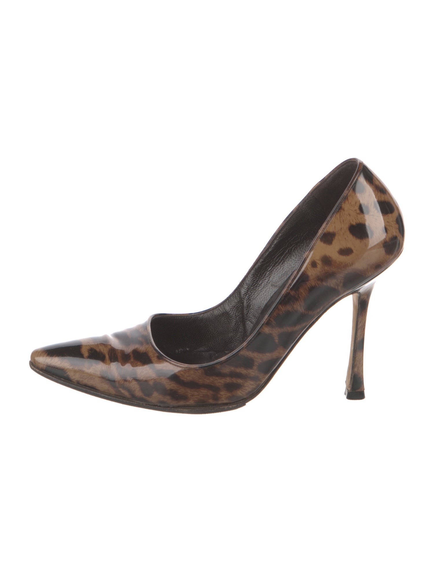 Manolo Blahnik Patent Leather Animal Print Pumps