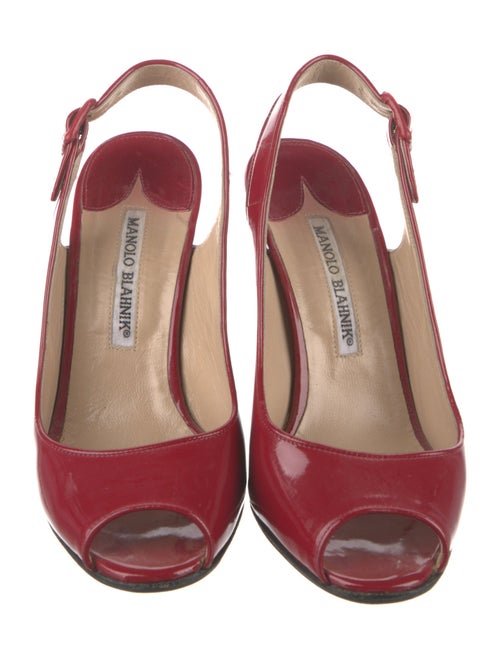 Manolo Blahnik Patent Leather Slingback Pumps