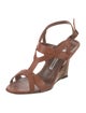 Manolo Blahnik Leather T-Strap Sandals