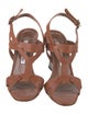 Manolo Blahnik Leather T-Strap Sandals