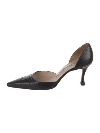 Manolo Blahnik Leather D'Orsay Pumps