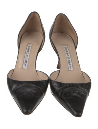 Manolo Blahnik Leather D'Orsay Pumps
