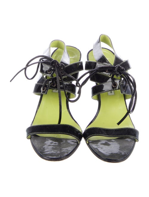 Manolo Blahnik Patent Leather Slingback Sandals