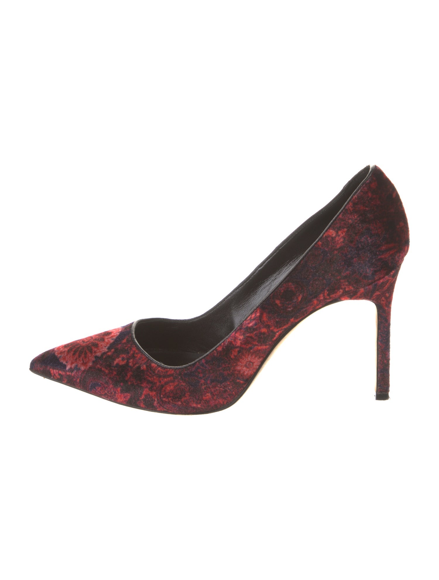 Manolo Blahnik Velvet Printed Pumps